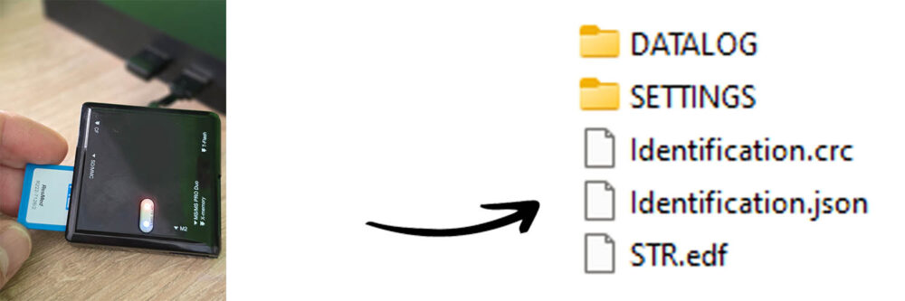 Insert SD card into computer and open AirSense files