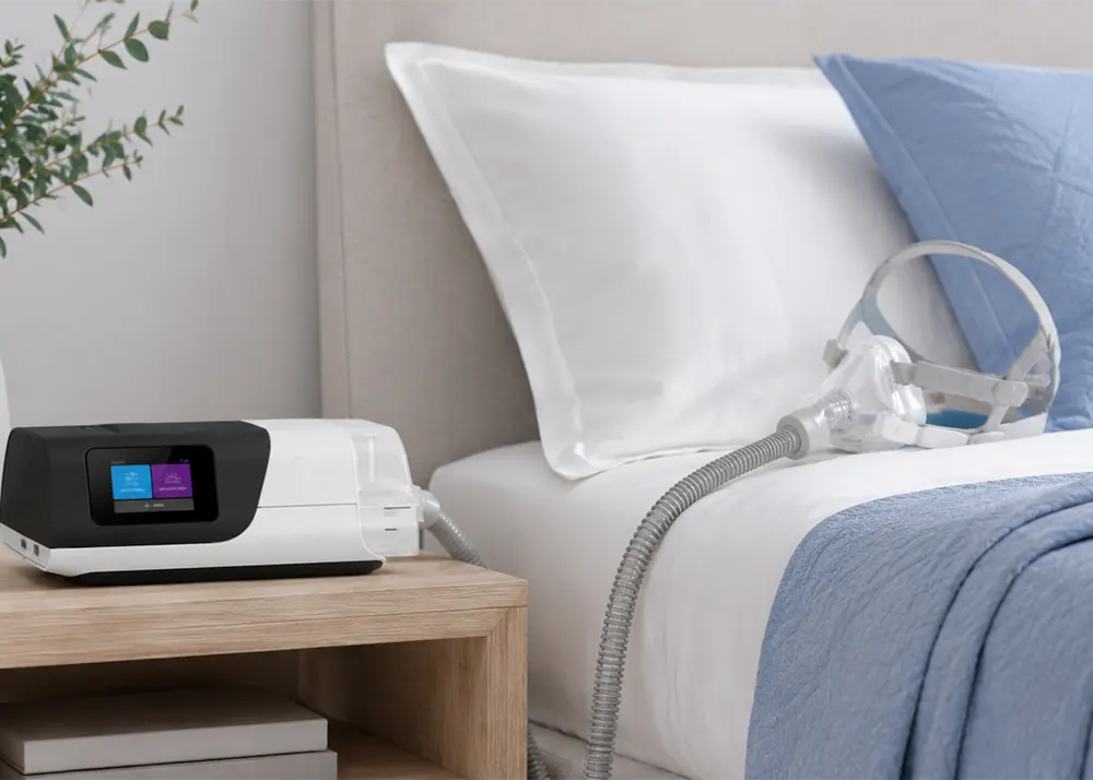 Correct CPAP machine position lower than mask